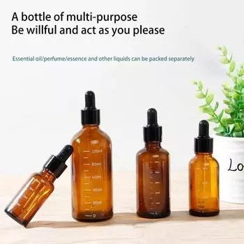 5-100 мл флаконы-капельницы со шкалой реагент глазные капли янтарного стекла ароматерапевтическая жидкость пипетка флакон для путешествий многоразовый подфлакон