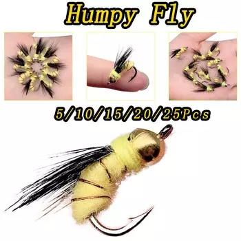 5/10/15/20/25 шт. рыболовная приманка #8 Humpy Fly Flies сухая насекомая приманка для ловли форели 5Pcs