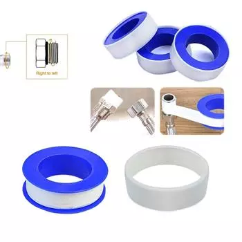 5/10/15/20 рулонов 1/2-дюймовой ленты для герметизации резьбы из ПТФЭ, сантехническая лента, уплотнительная лента, клейкая лента, уплотнительная лента, лента для герметизации резьбы душевой лейки, белая 10m 5Pcs