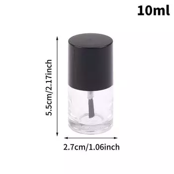 5/10/15 мл Пустой флакончик для лака для ногтей Косметические контейнеры Стеклянные флакончики для ногтей с кисточкой Прозрачное стекло с крышкой Кисточка 10ML
