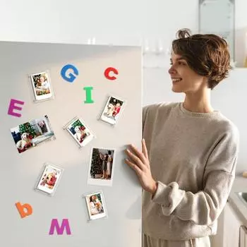 5/10/15 шт. 3-дюймовая магнитная фоторамка двухсторонняя холодильник прозрачный акриловый держатель для моментальной пленки дисплей для фотографий 5pcs