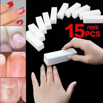 5/10/15 шт. буферные шлифовальные песочные пилки для полировки ногтей, маникюрный уход, белые советы по дизайну ногтей 5pcs