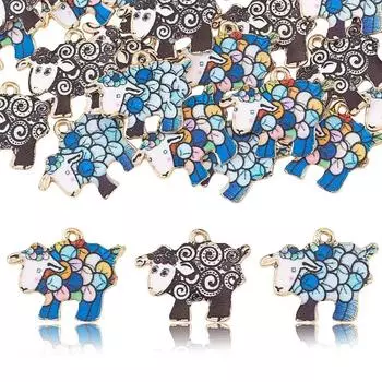 5/10/15 шт. подвеска из сплава с эмалью в виде овечьей хижины, милая подвеска в виде животного, используется для самостоятельного изготовления браслета, ожерелья, сережек, ювелирных изделий Random Color 5pcs