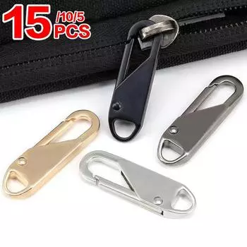 5/10/15 шт. съемная головка молнии, универсальный съемник молнии, наборы для мгновенного ремонта застежек-молний для слайдера-молнии, DIY швейные наборы для шитья, застежки-молнии, 3 цвета 5pcs чёрный