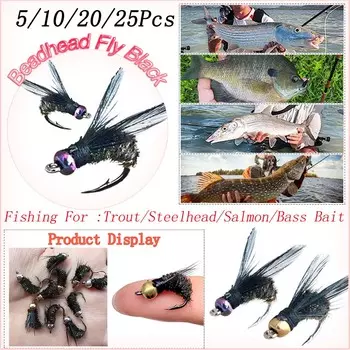 5/10/20/25 шт., приманка для ловли форели нахлыстом, сухие/мокрые мухи, нимфы, приманки для подледной рыбалки, искусственная приманка 5Pcs