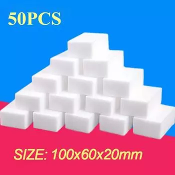 5/10/20/30/50 шт. Меламиновая губка Волшебная губка резиновая для меламиновой губки Губка для чистки Губка для кухни Аксессуары для ванной комнаты 5pcs белый
