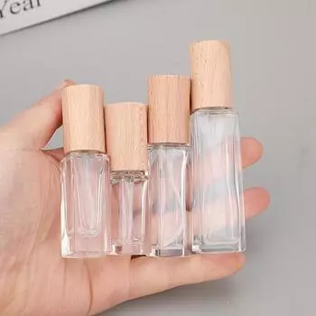 5/10/20/30 мл стеклянный многоразовый флакон для духов косметический контейнер крышка из бука пустой распылитель распылитель крышка из грецкого ореха дорожный подфлакон A 10ml