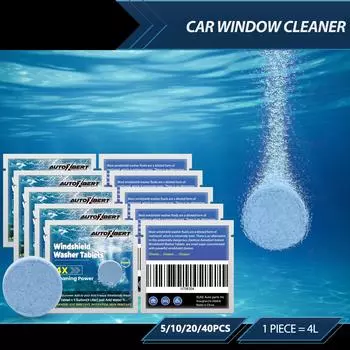 5/10/20/40 шт. стеклоочиститель для лобового стекла автомобиля твердый очиститель компактный шипучий таблетка аксессуары для чистки окон синий