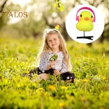 5/10/20/50 шт., мультяшная маленькая желтая утка, плюшевая весенняя заколка для волос для девочек, носящая наушники, декор в виде утки, заколка для волос, аксессуары для волос 5pcs