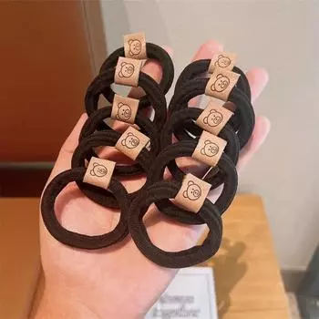 5/10/20/50 шт. Женские высокоэластичные резинки для волос, держатель для хвостика, милая кофейная резинка с мишкой, модные волосы 5pcs