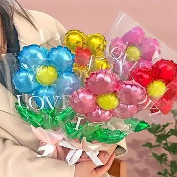 5/10/20 комплектов маленьких мультяшных алюминиевых воздушных шаров в виде ромашек и роз, подарок на День матери, украшение для вечеринки 5PCS