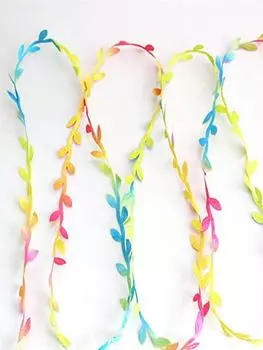 5/10/20 метров в форме искусственных зеленых листьев ручной работы для свадебного украшения, сделай сам, венок, подарок, скрапбукинг, ремесло, шелковый искусственный цветок из ротанга S зелёный