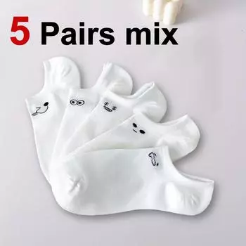 5/10/20 пар симпатичных женских коротких носков, модные простые весенне-летние впитывающие пот дышащие белые повседневные носки One Size