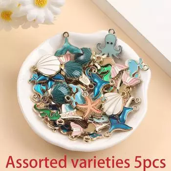5/10/20 шт. эмалевая подвеска из сплава, морские существа, морские аксессуары, творческая личность, изготовление подвесок с животными, ожерелье своими руками, браслет Assorted varieties 5pcs