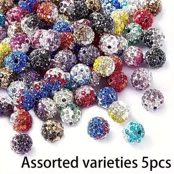 5/10/20 шт. Градиентные цветные точки алмазные мягкие глиняные декоративные бусины Мягкая глина Полные алмазные шарики Бусины россыпью DIY Звездное небо Барьерные бусины Assorted varieties 5pcs