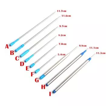 5/10/20 шт./компл. GENKKY, оптовая продажа, стержни для шариковых ручек 0,7 мм, различный дизайн, длина, сменные стержни для синих и черных чернил Blue ink /5PCS