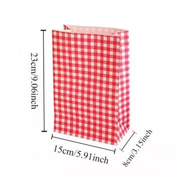 5/10/20 шт красочный клетчатый бумажный пакет для вечеринки, дня рождения, свадьбы, покупок, подарочный пакет, упаковка для печенья, закуски, украшение 23x15x8cm