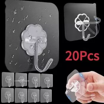 5/10/20 шт. Крючки для дверей, самоклеящиеся настенные крючки, прозрачные, противоскользящие, не оставляющие следов, прочные, наклеивающиеся на крючок, наклейка на стену для ванной комнаты и кухни