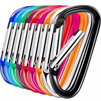 5/10/20 шт. мини-брелок-карабин из алюминиевого сплава с D-образным кольцом и пряжкой, пружинный карабин с карабином и зажимом, брелки для ключей на открытом воздухе, для кемпинга 5pcs (Multicolor)