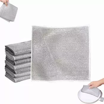 5/10/20 шт. многофункциональная нецарапающаяся проволочная тряпка для мытья посуды, трикотажная проволочная сетка для мытья посуды, проволочные тряпки для мытья посуды, раковин, столешниц, легкое ополаскивание 5pc