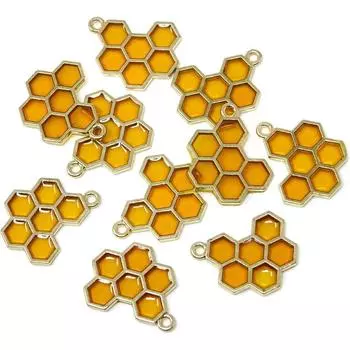 5/10/20 шт. Подвеска в виде масляных сот из сплава, желтая подвеска в виде сот, используется для изготовления ювелирных изделий своими руками, ожерелья, браслета, поделок 5pcs