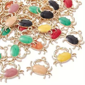 5/10/20 шт. Подвеска в виде морского животного, простая и элегантная, однотонная, с крабом, брелок, сделай сам, подвеска из сплава, капающее масло, ожерелье, браслет, аксессуары Random Color 5pcs