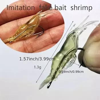 5/10/20 шт. приманок Goture Shrimp Lures, мягкие рыболовные приманки для пресноводных и соленых водоемов, набор светящихся приманок для креветок с острым крючком-бусиной A