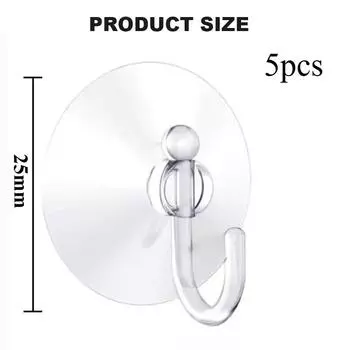 5/10/20 шт. Профессиональный прозрачный пластиковый крючок на присоске для плитки в ванной и на кухне 25mm