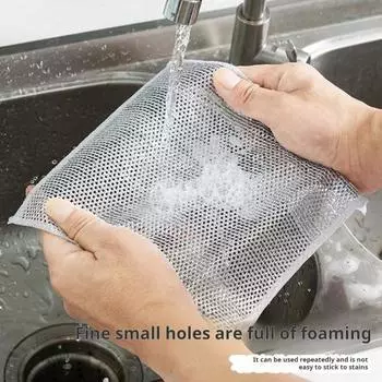 5/10/20 шт. проволочные тряпки для мытья посуды для влажного и сухого использования, многоразовые, многоцелевые, проволочные тряпки для мытья посуды, не царапающие проволочные тряпки для мытья посуды 5pcs серебряный