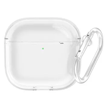 5/10/20 шт. Прозрачный защитный чехол для Apple AirPods 4 2024 Мягкий прозрачный противоударный чехол из ТПУ с карабином