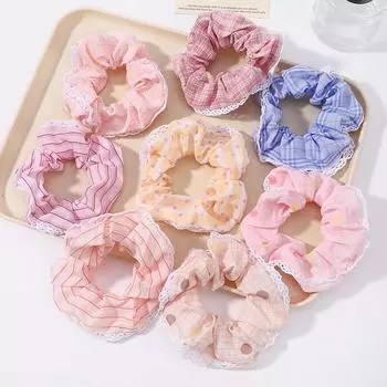 5/10/20 шт. Резинка для волос случайного цвета с принтом для девочек, цветочные эластичные резинки для волос, держатель для хвостика, аксессуары для волос 5pcs