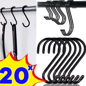 5/10/20 шт S-образный крючок металлический кухонный горшок чашки стойка ванная комната спальня перила вешалка для одежды сумки полотенца растения подвесные S-образные крючки 5Pcs
