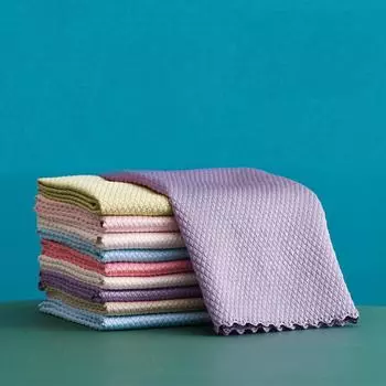 5/10/20 шт. Салфетка для мытья стекол, безворсовая, для окон, машин, кухни, зеркал, без следов, многоразовая тряпка для чистки рыбьей чешуи, инструмент для полировки 5pcs