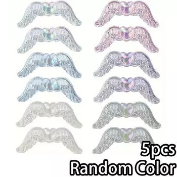 5/10/20 шт. случайного смешивания цветов прозрачные бусины в форме сердца с вертикальными отверстиями и бантом из акрила, ожерелье, браслет на лодыжку, ювелирные изделия, изготовление бусин своими руками Random Color 5pcs