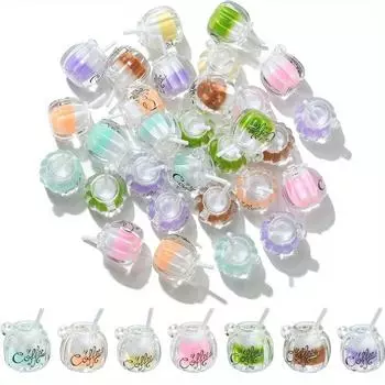 5/10/20 шт случайных светящихся бутылок желаний подвески из смолы кофейные чашки бутылки подвески имитация напитков подвески для изготовления ювелирных изделий своими руками 5pcs