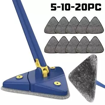 5/10/20 шт. Сменная накладка для швабры треугольной формы, моющаяся насадка для швабры, многофункциональные чистящие подушечки из микрофибры для стен, полов и стекла One Size