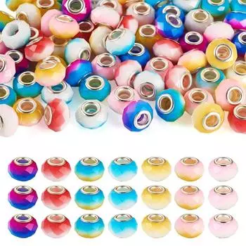 5/10/20 шт. Стеклянный материал случайного цвета с большим отверстием, бусина для рукоделия, интервальная бусина, браслет, ожерелье, серьги, брелок, изготовление ювелирных изделий 5pcs