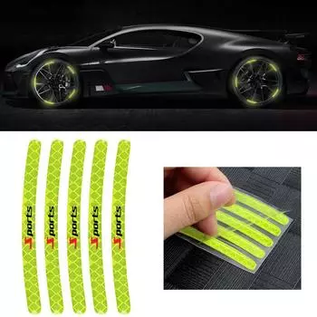 5/10/20 шт., светоотражающие наклейки на ступицу колеса автомобиля, мотоцикл, электромобиль, предупреждение о царапинах на корпусе, светоотражающие полоски, наклейки и наклейки 5PCS