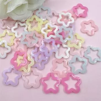 5/10/20 шт. ювелирные аксессуары полупрозрачные свободные бусины звезды акриловые серьги изготовление ожерелья 30 мм DIY желе цветной кулон 5Pcs разноцветный