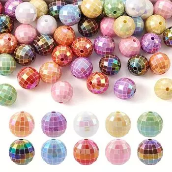 5/10/20 шт. в форме диско-шара из смоляного материала, случайный цвет, декоративные бусины, сделай сам, браслет, ожерелье, серьги, брелок, кулон Random Color 5pcs