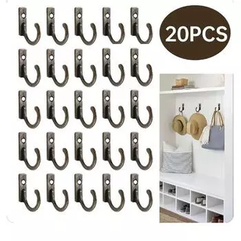 5/10/20 шт. винтажные крючки настенная вешалка изогнутая пряжка рог замок застежка крючок для деревянной шкатулки для украшений мебель домашний декор 5PCS чёрный