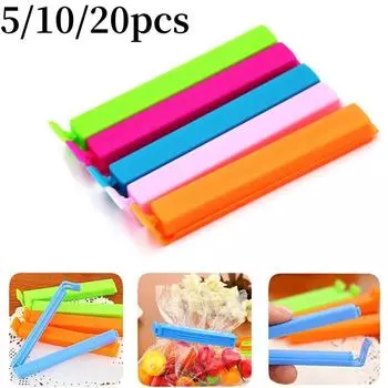 5/10/20 шт. зажимы для запечатывания пакетов для закусок, пластиковые портативные зажимы для запечатывания, для домашнего хозяйства, кухонные пакеты для хранения, инструмент для хранения