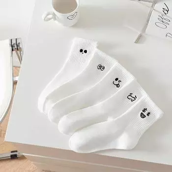 5/10/20 шт. Женские носки Зимние белые носки Впитывают пот и предотвращают запах Белые женские носки One Size