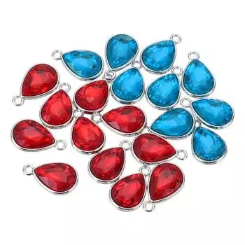 5/10/20 Сплав Стеклянный Кристалл Капля Подвеска Красный Синий Капля Воды Подвеска Ювелирные Изделия Ожерелье, Изготовление Браслетов Ювелирные Изделия 5pcs