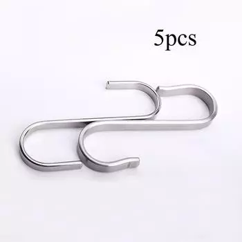 5/10/20pcs 304 Stainless Steel S Shaped Metal Hanging Hooks for Hanging, Metal Kitchen Pot Pan Hanger Storage Rack Closet S Type Hooks 5pcs