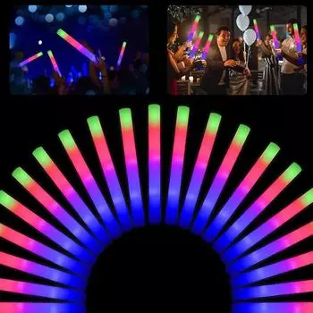 5/10/20pcs Foam Glowing Sticks Wedding Party Accessories LED Glow Sticks Rod Party Supplies Glow in The Dark Party Luminous Tube 5pcs