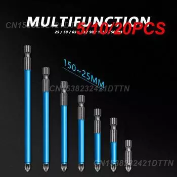 5/10/20PCS Hex Shank Bit Anti-slip Design High-quality High-quality Hex Shank Magnetic Screwdriver Bit Magnetic Screwdriver Bit