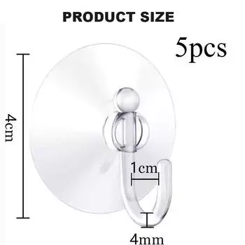 5/10/20Pcs Suction Cup Hooks Strong Suction Cup Holder with Plastic Hooks For Glass Window Wall Hook Hanger Home Kitchen Bathroom 30mm 5pcs