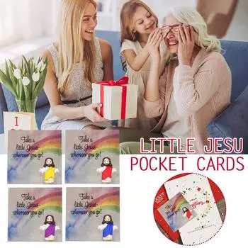 5/10/50 шт. Маленькая карманная открытка с изображением Иисуса, индивидуальный набор подарков, пасхальные принадлежности, рождественская фестивальная открытка V8H9 Jesu+Card-10pcs