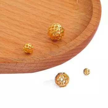 5/10/50 шт медные металлические латунные филигранные бусины полые шариковые бусины «сделай сам» бусины для изготовления ювелирных изделий 4mm 10pcs